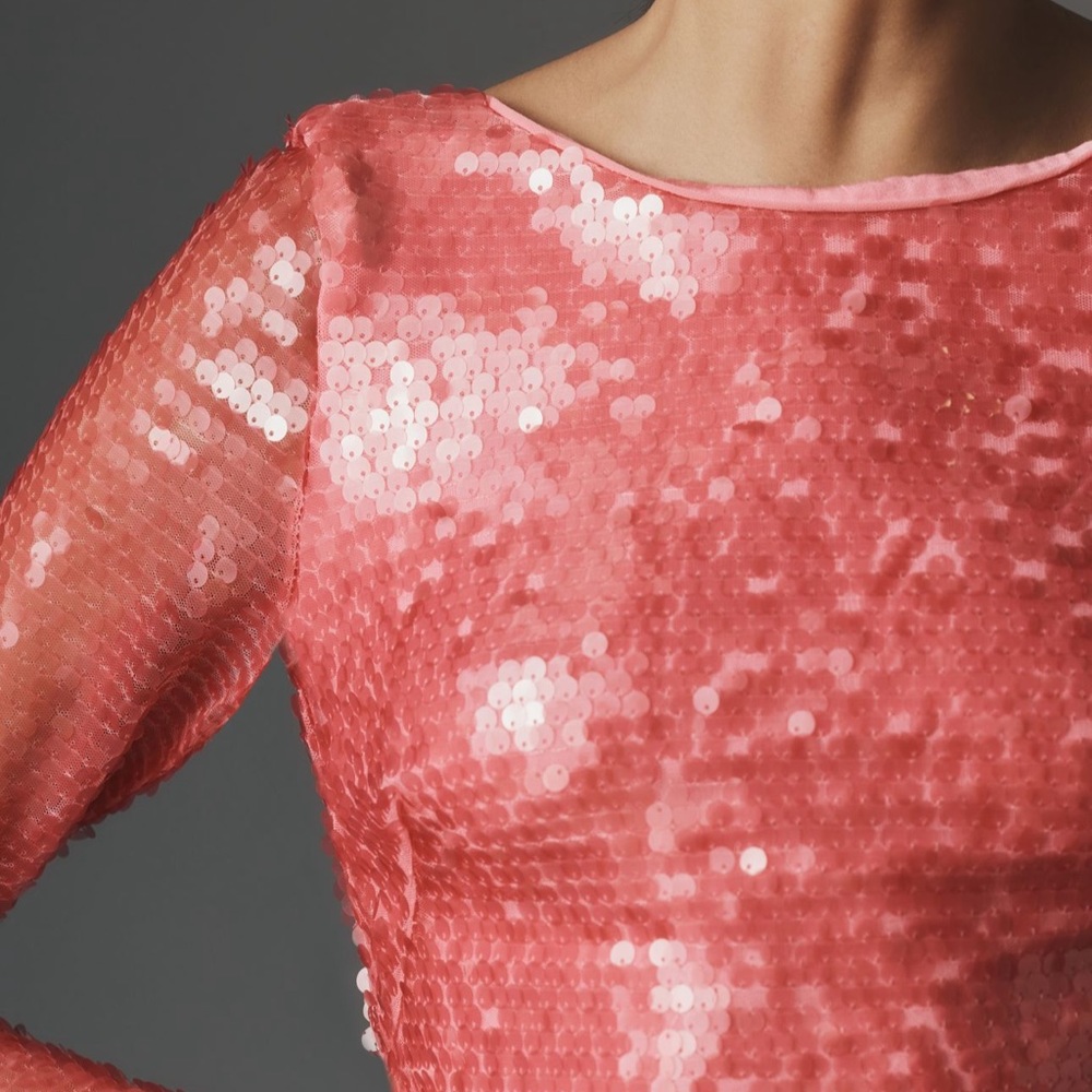 *By Anthropologie Sequin Drape Back Mini Dress - Picture 4 of 5